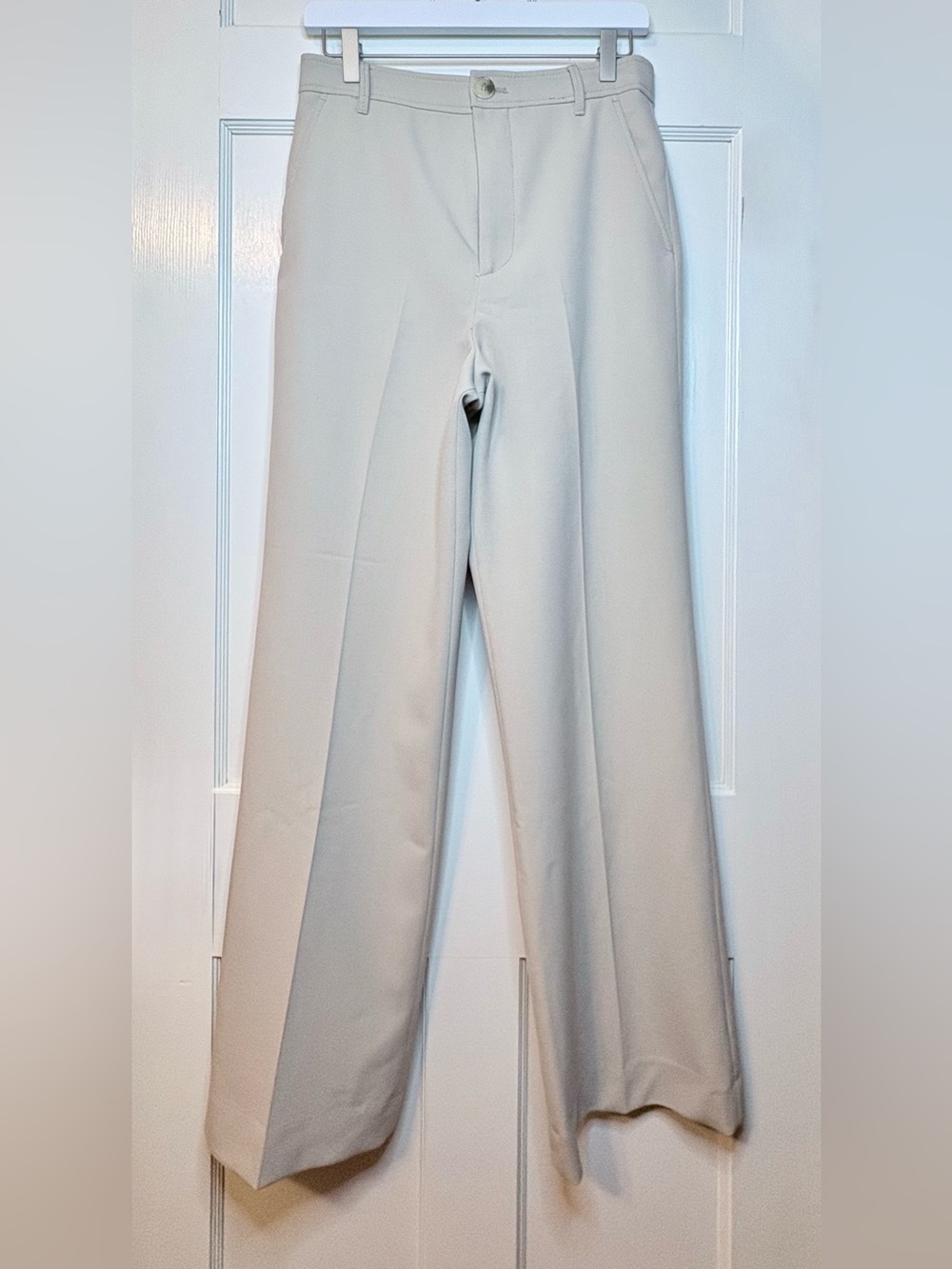 Zara Tailored High-Rise Wide-Leg Beige Trousers